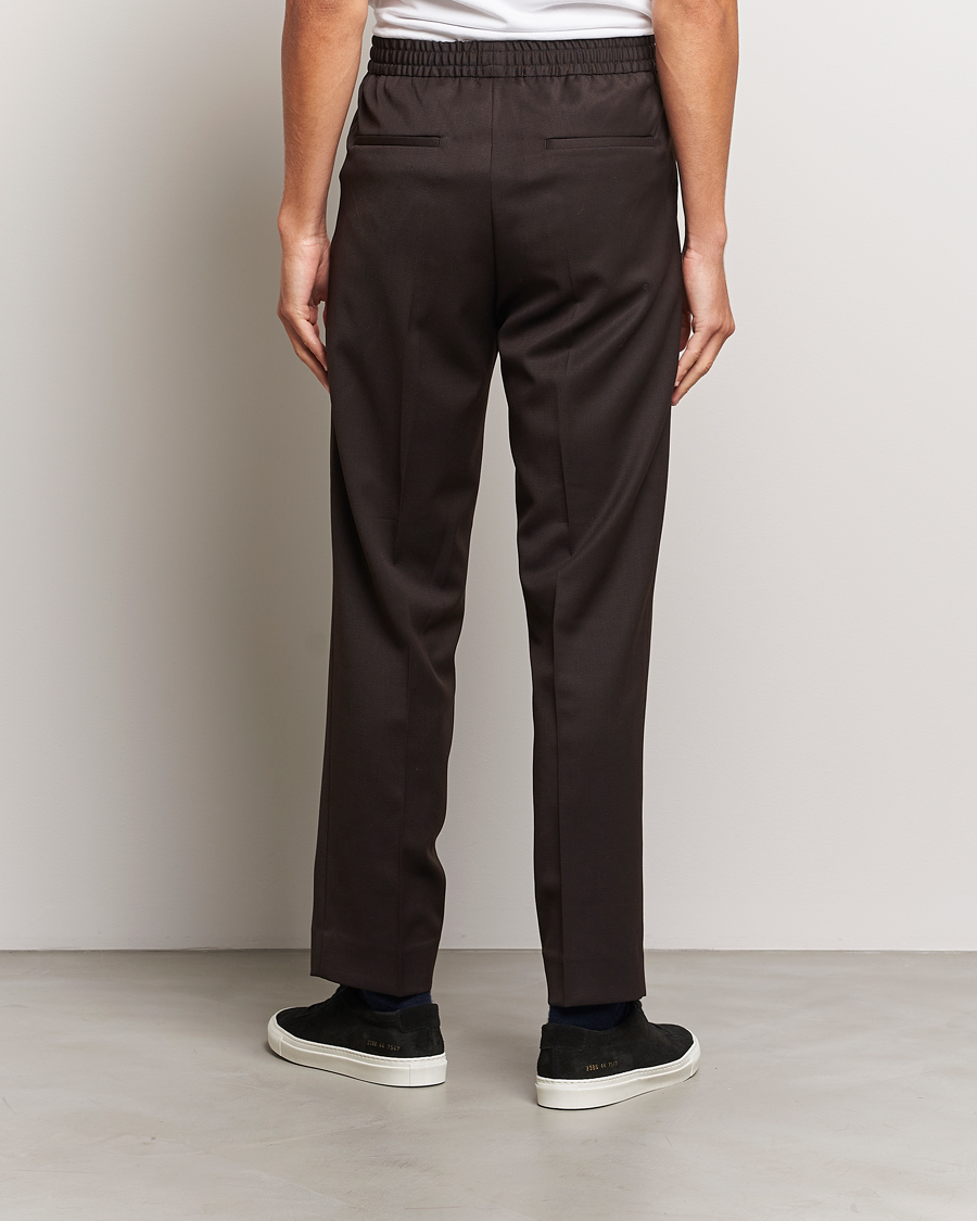 Homme | Pantalons | Filippa K | Relaxed Terry Wool Trousers Dark Brown