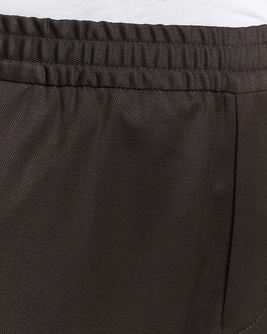 Homme | Pantalons | Filippa K | Relaxed Terry Wool Trousers Dark Brown