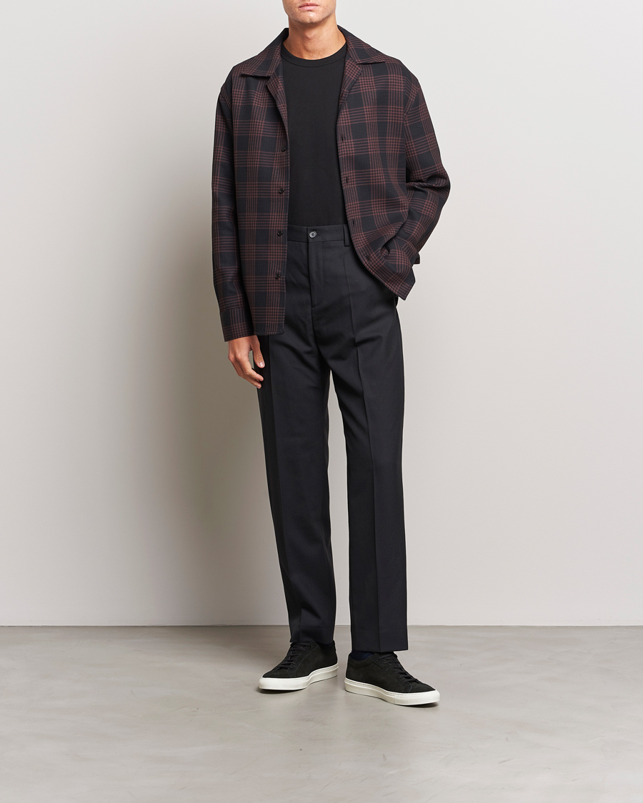 Homme | Chemises | Filippa K | Waffle Checked Resort Shirt Dark Chocolate/Black