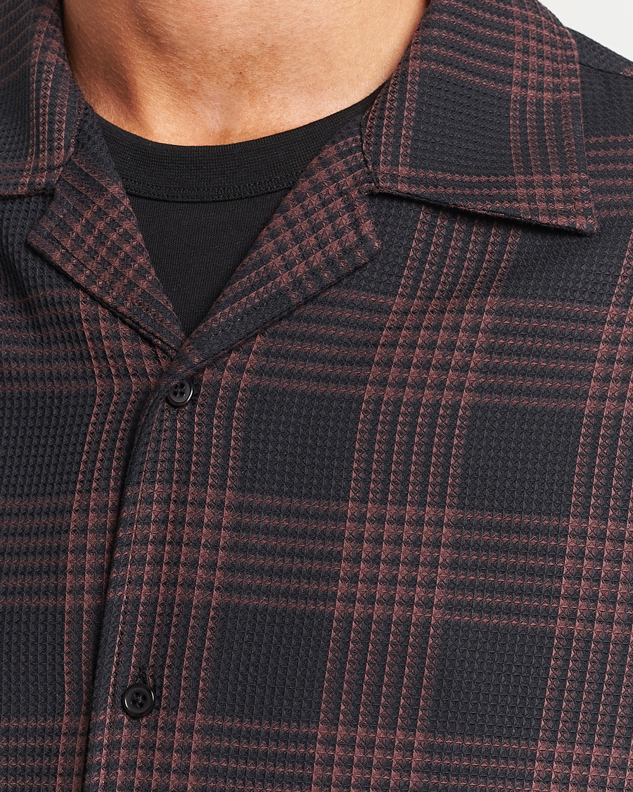 Homme | Chemises | Filippa K | Waffle Checked Resort Shirt Dark Chocolate/Black