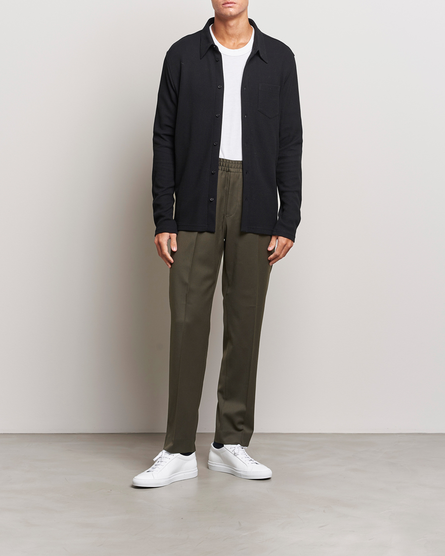 Homme | Chemises | Filippa K | Waffle Jersey Shirt Black