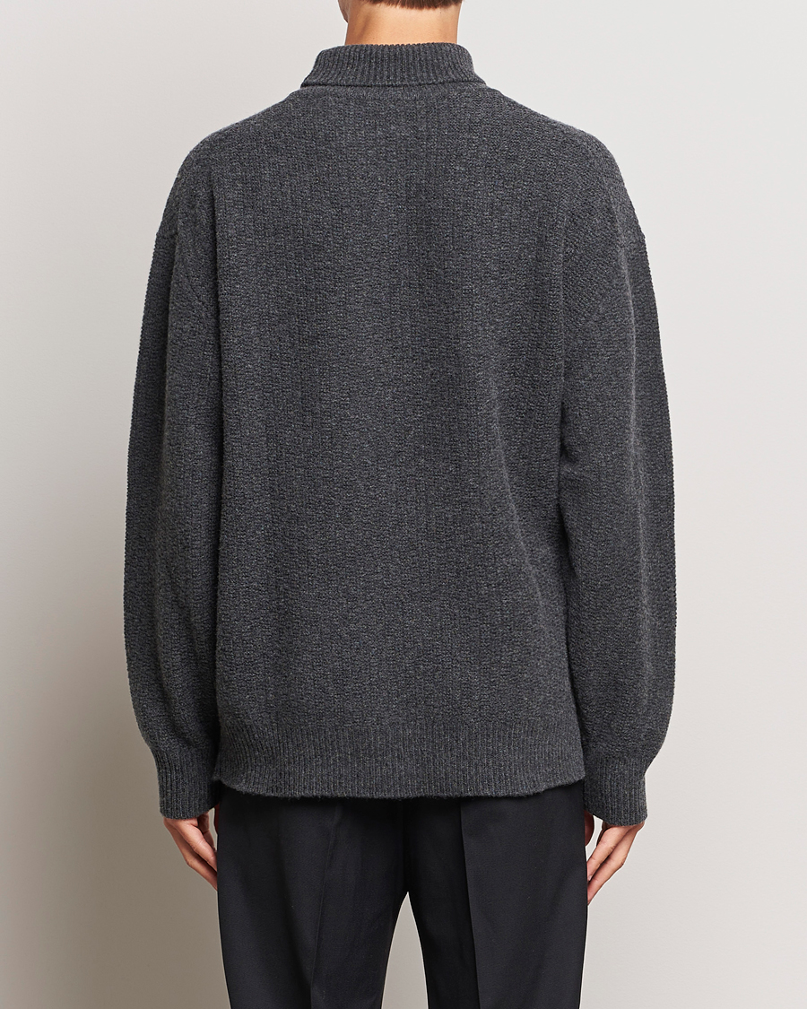 Homme | Pulls Et Tricots | Filippa K | Wool Structured Polo Anthracite Melange