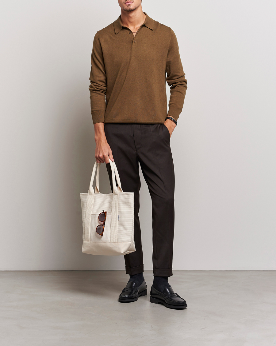 Homme | Pulls Et Tricots | Filippa K | Knitted Polo Shirt Bronze Green