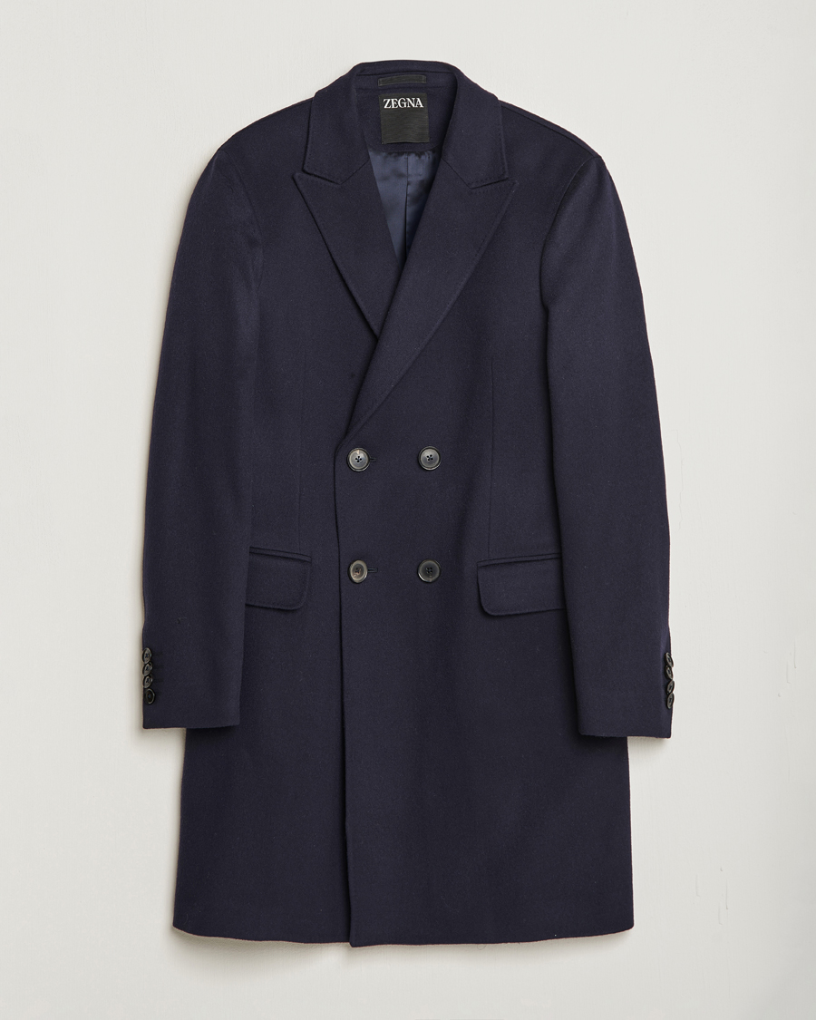 Homme | Manteaux Et Vestes | Zegna | Wool/Cashmere Double Breasted Coat Navy