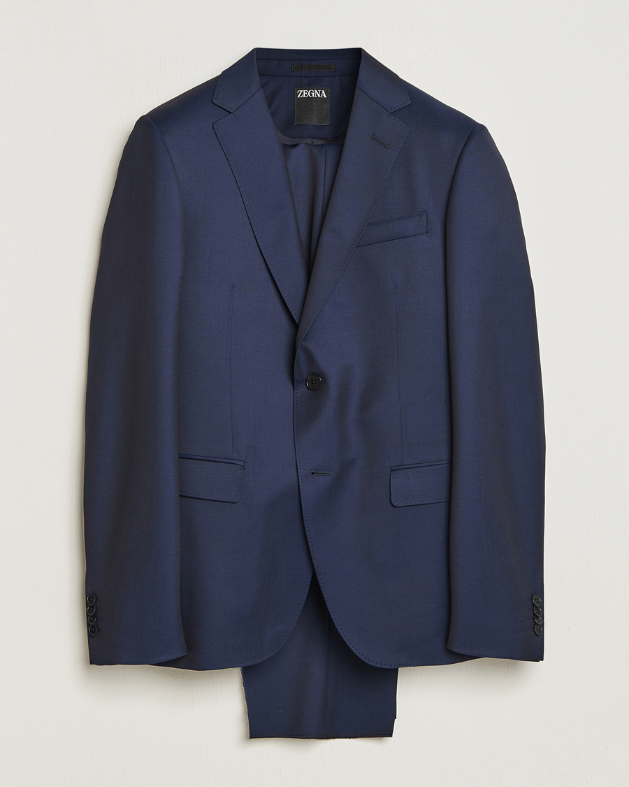Homme | Costumes | Zegna | Tailored Wool Suit Dark Blue