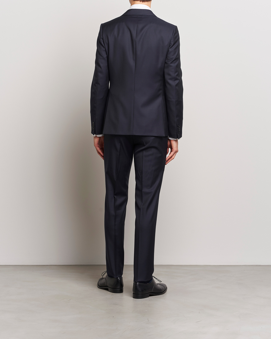 Homme | Costumes | Zegna | Tailored Tonal Stripe Wool Suit Navy