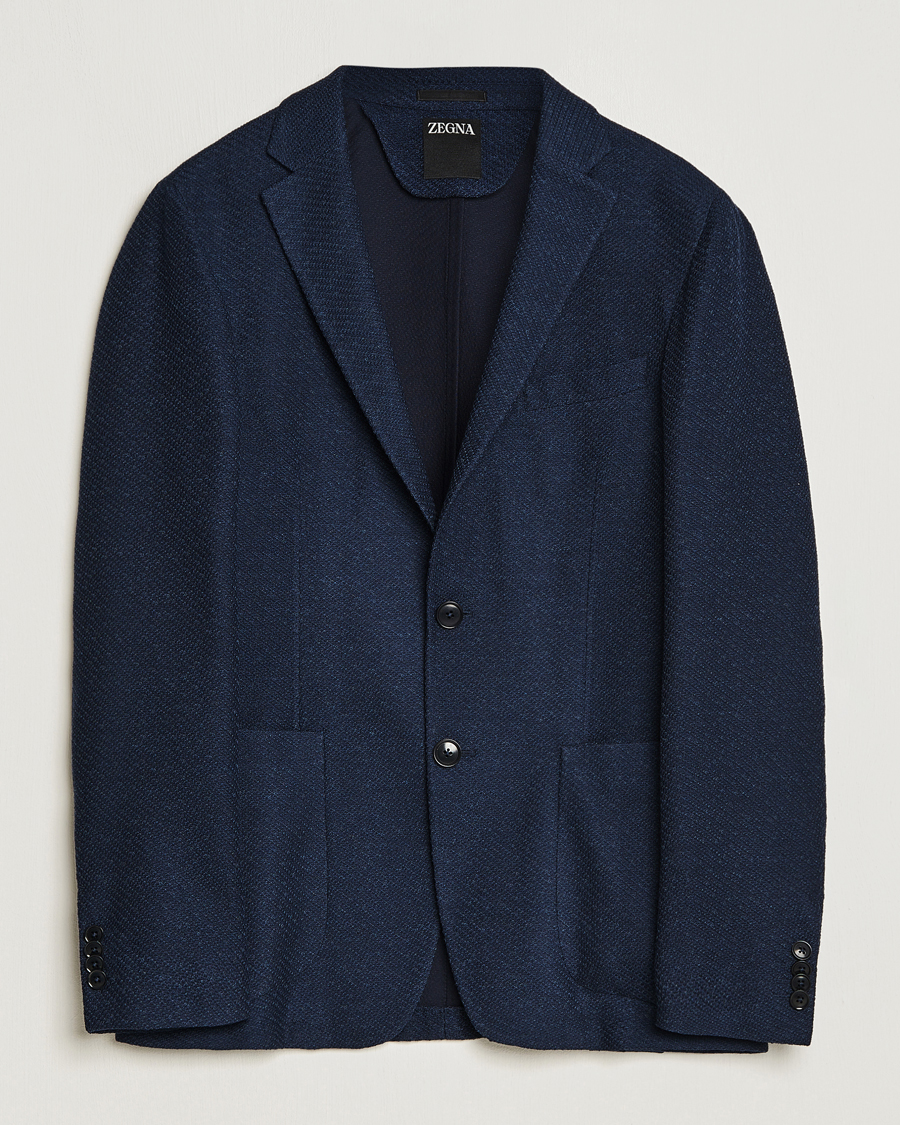 Homme | Blazers | Zegna | Unconstructed Structured Wool Blazer Navy