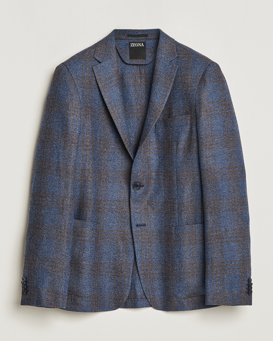 Homme | Blazers | Zegna | Unconstructed Check Wool Blazer Navy