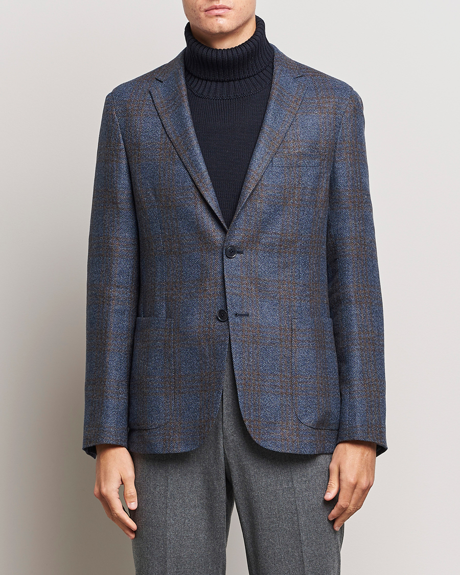 Homme | Blazers | Zegna | Unconstructed Check Wool Blazer Navy