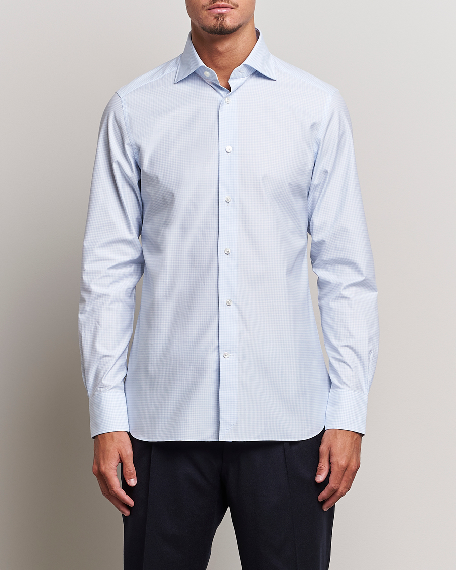 Homme | Chemises | Zegna | Slim Fit Check Dress Shirt Light Blue