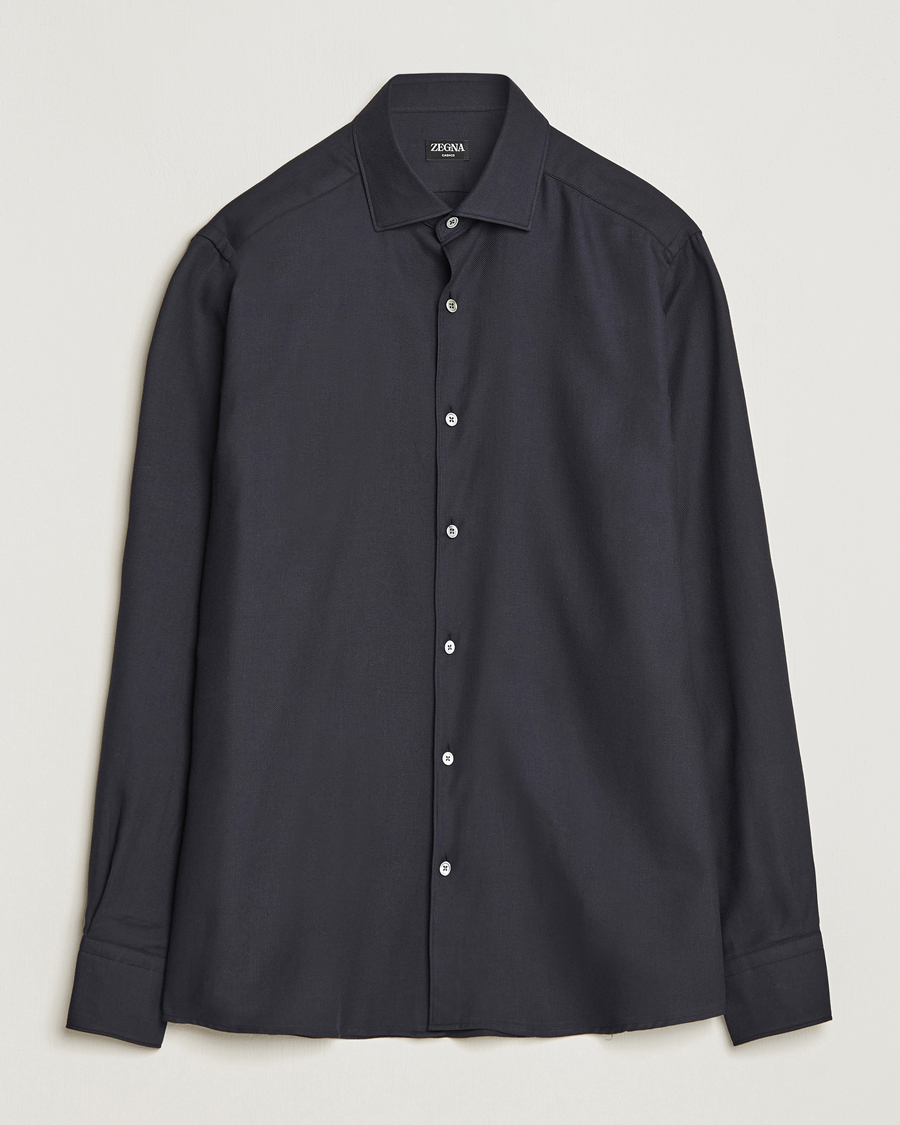 Homme | Chemises | Zegna | Cotton/Cashmere Casual Shirt Navy