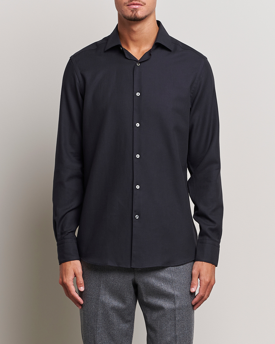 Homme | Chemises | Zegna | Cotton/Cashmere Casual Shirt Navy