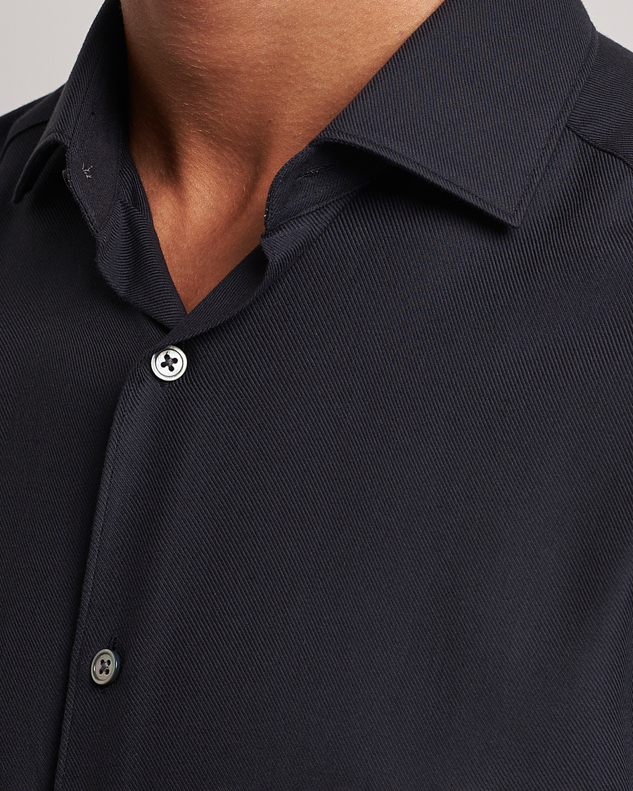 Homme | Chemises | Zegna | Cotton/Cashmere Casual Shirt Navy