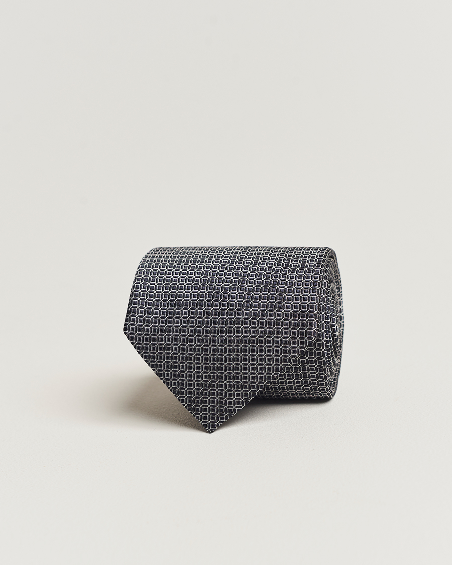 Homme | Zegna Printed Silk Tie Navy | Zegna | Printed Silk Tie Navy