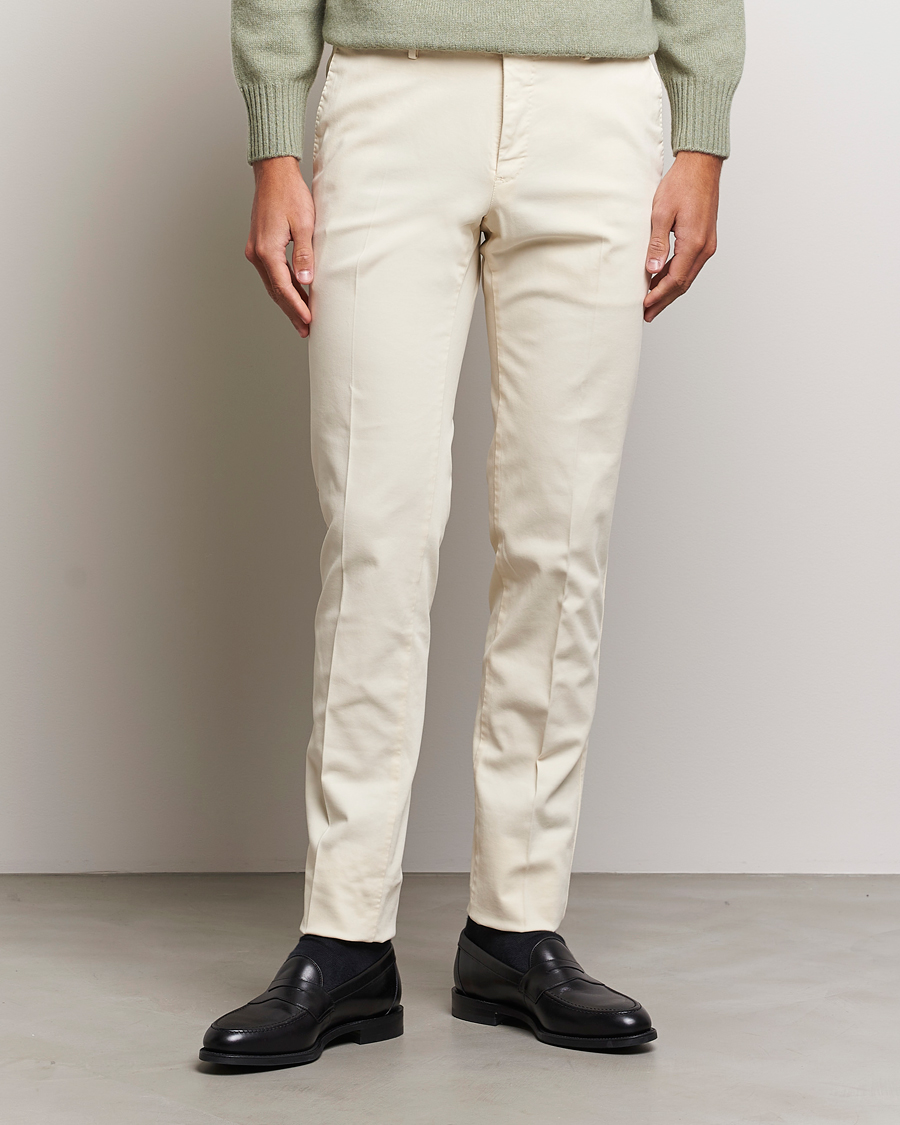 Homme | Pantalons | PT01 | Slim Fit Cotton Stretch Chinos Off White