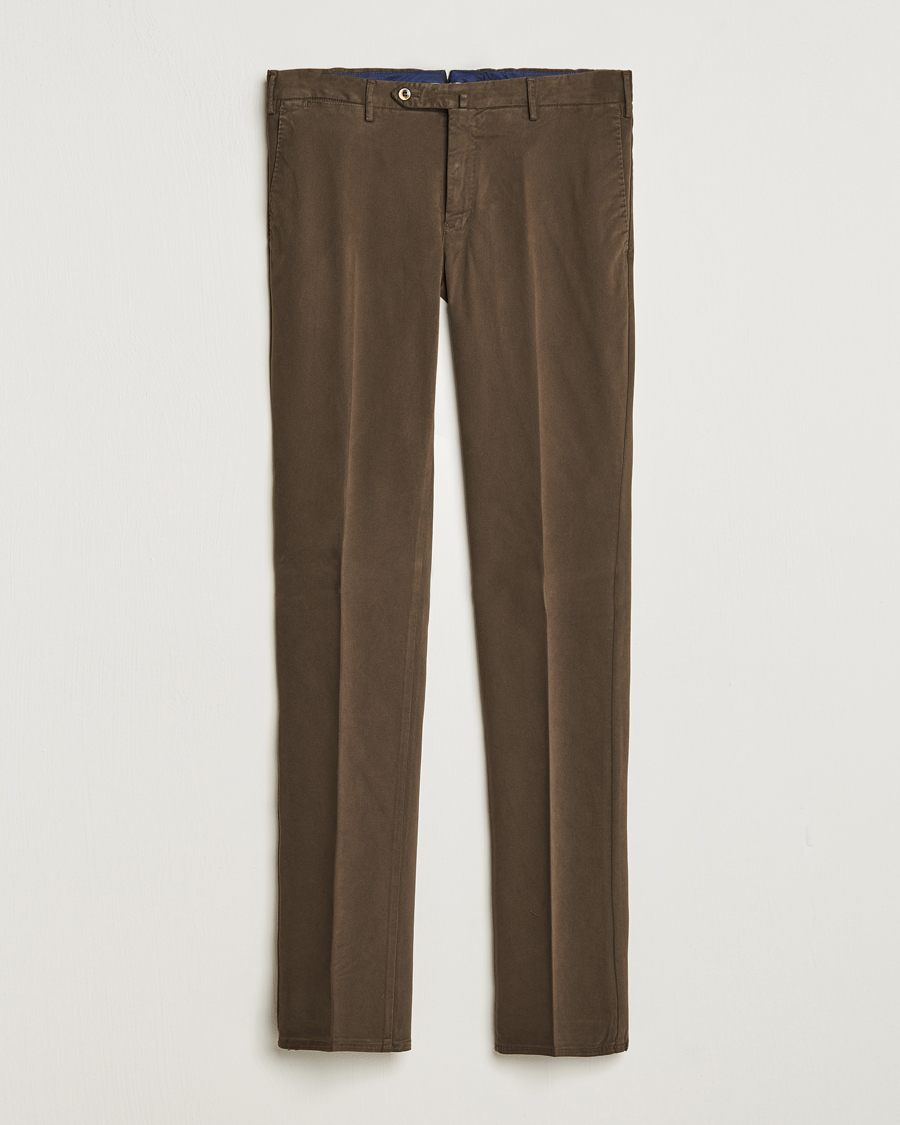 Homme | Pantalons | PT01 | Slim Fit Cotton Stretch Chinos Dark Brown