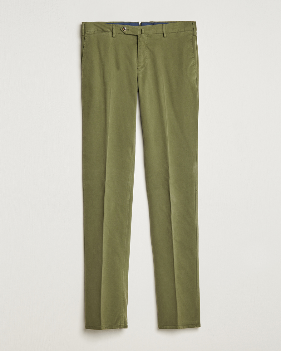 Homme | Pantalons | PT01 | Slim Fit Cotton Stretch Chinos Dark Green
