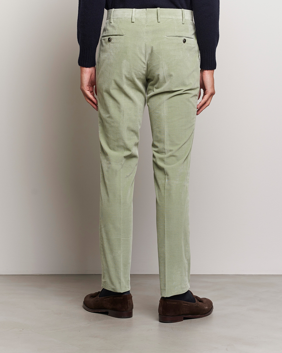 Heren | Broeken | PT01 | Slim Fit Pleated Corduroy Trousers Mint