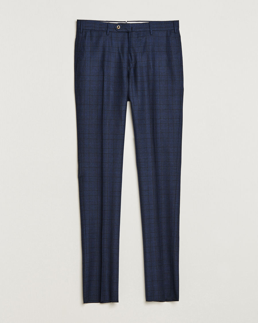 Homme | Pantalons | PT01 | Slim Fit Prince Of Wales Wool Trousers Navy