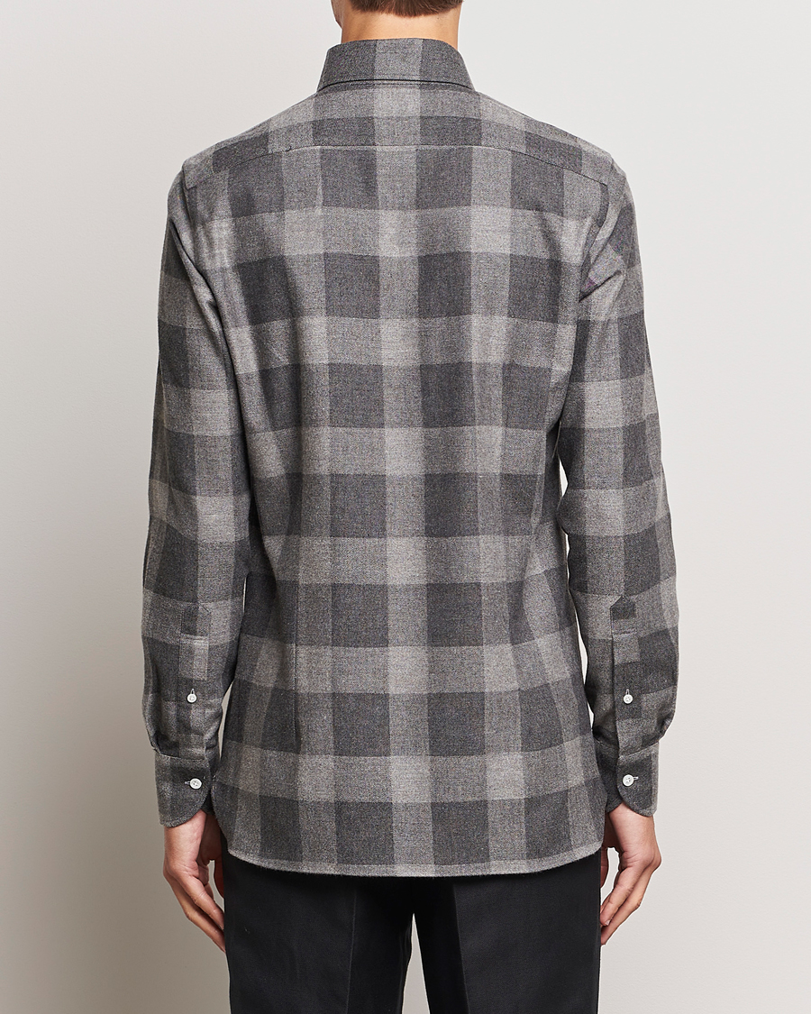 Homme | Chemises | 100Hands | Large Checked Flannel Shirt Grey