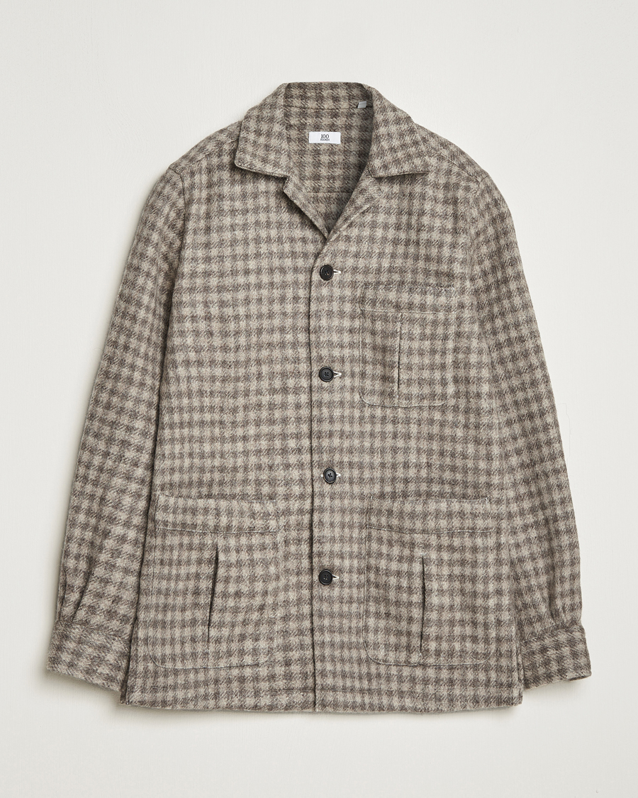 Homme | Chemises | 100Hands | Fox Brothers Checked Wool Travellers Jacket Brown