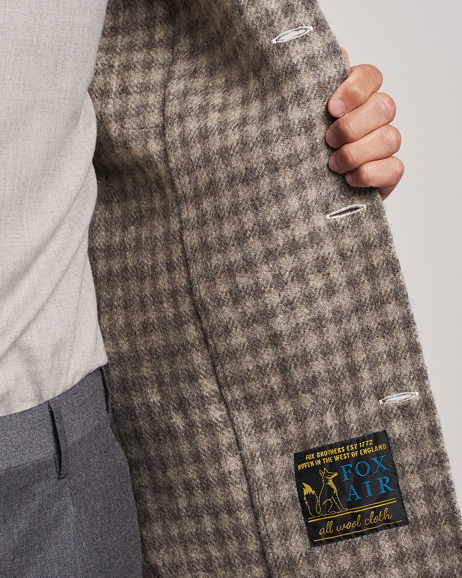 Homme | Chemises | 100Hands | Fox Brothers Checked Wool Travellers Jacket Brown