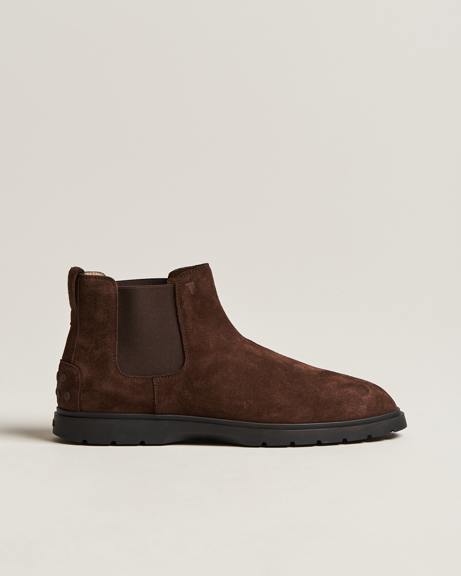 Homme | Tod's Tronchetto Chelsea Boots Dark Brown Suede | Tod's | Tronchetto Chelsea Boots Dark Brown Suede