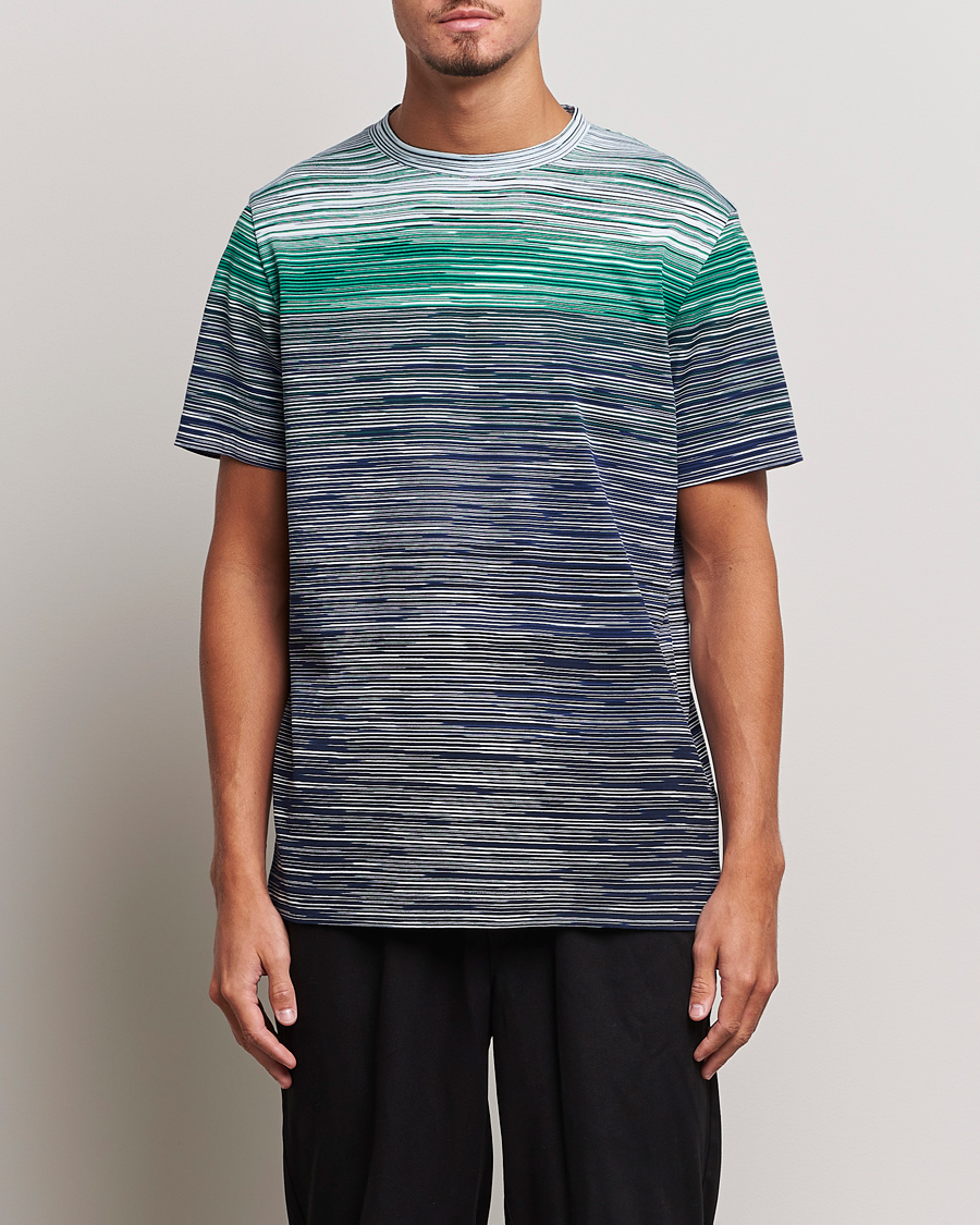 Heren | T-shirts | Missoni | Space Dyed Degrade T-Shirt Blue/Green