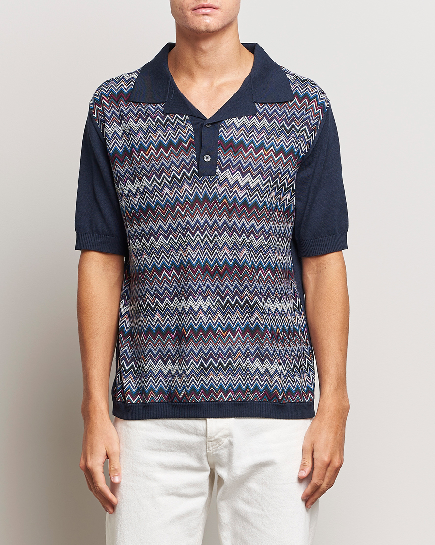 Homme | Polos | Missoni | Cotton/Silk Polo Navy