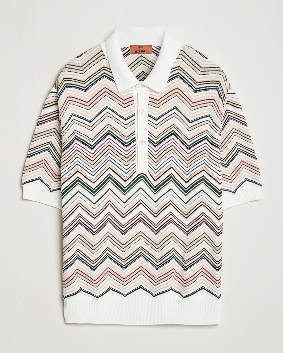 Heren | Polo's | Missoni | Chevron Cotton Polo Beige