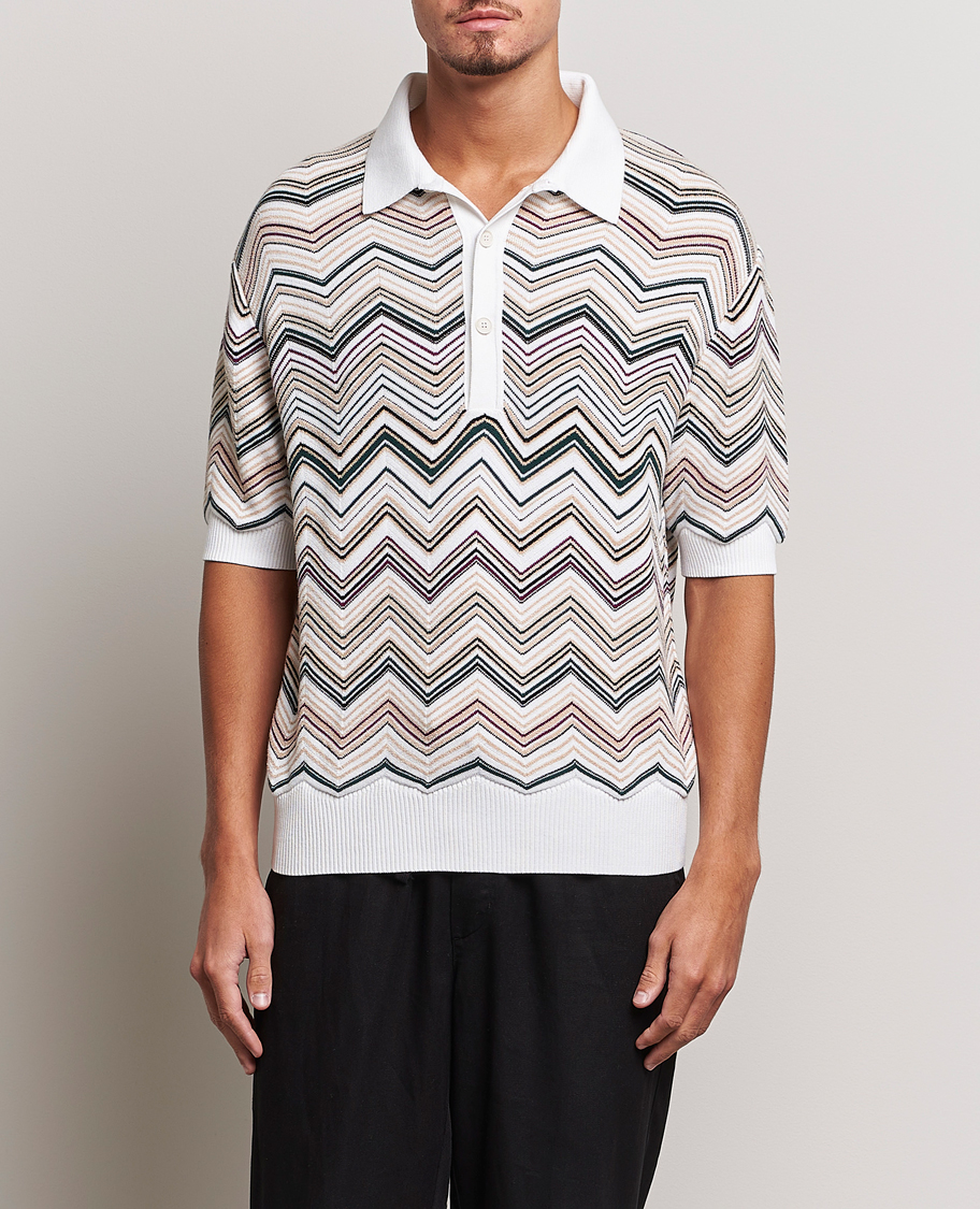 Heren | Polo's | Missoni | Chevron Cotton Polo Beige