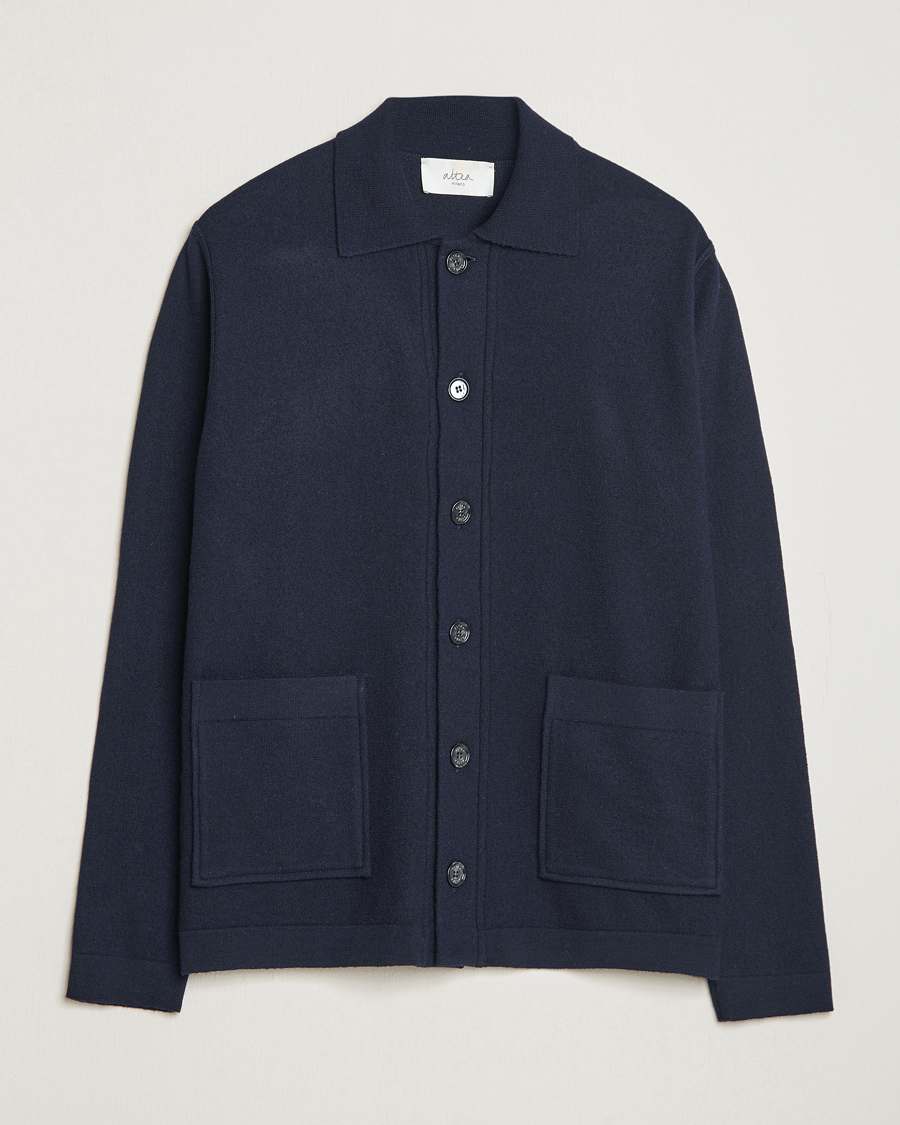 Homme | Pulls Et Tricots | Altea | Wool Chore Jacket Navy