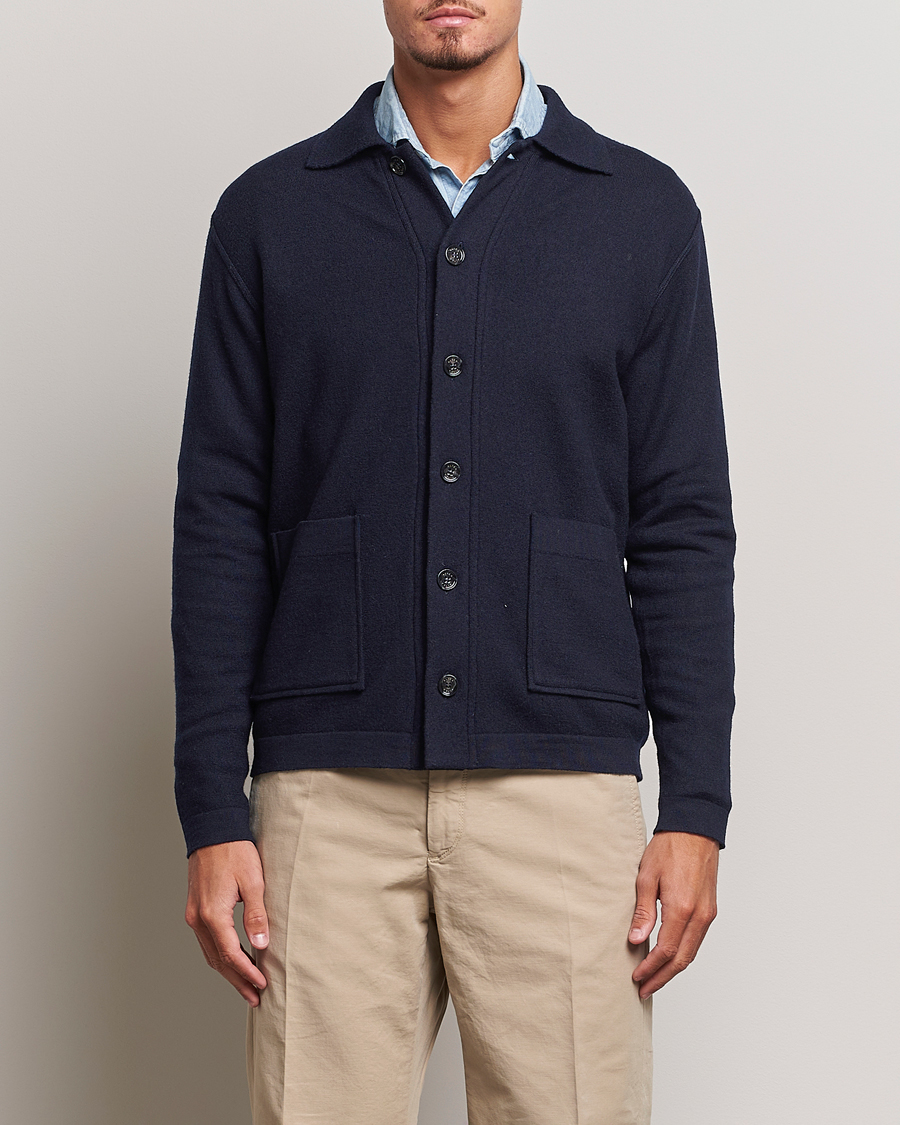 Homme | Pulls Et Tricots | Altea | Wool Chore Jacket Navy