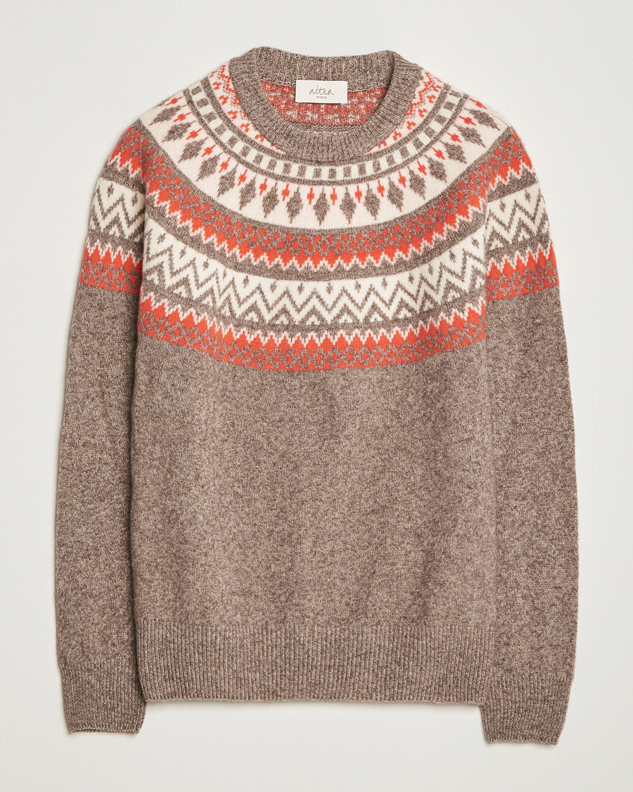 Homme | Pulls Et Tricots | Altea | Cashmere Blend Norwegian Sweater Beige/Red