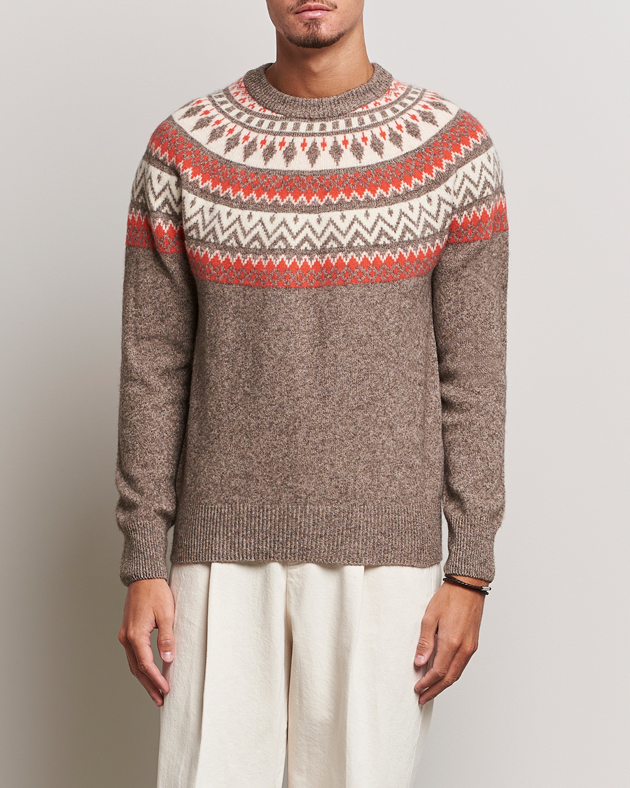 Homme | Pulls Et Tricots | Altea | Cashmere Blend Norwegian Sweater Beige/Red
