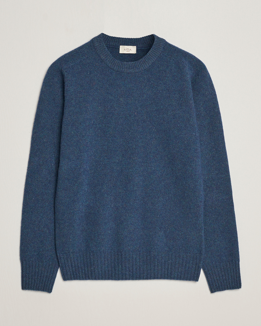 Heren | Truien | Altea | Wool/Cashmere Crew Neck Pullover Petroleum