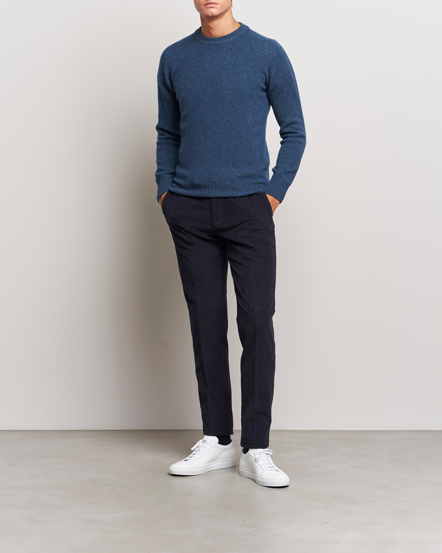 Heren | Truien | Altea | Wool/Cashmere Crew Neck Pullover Petroleum