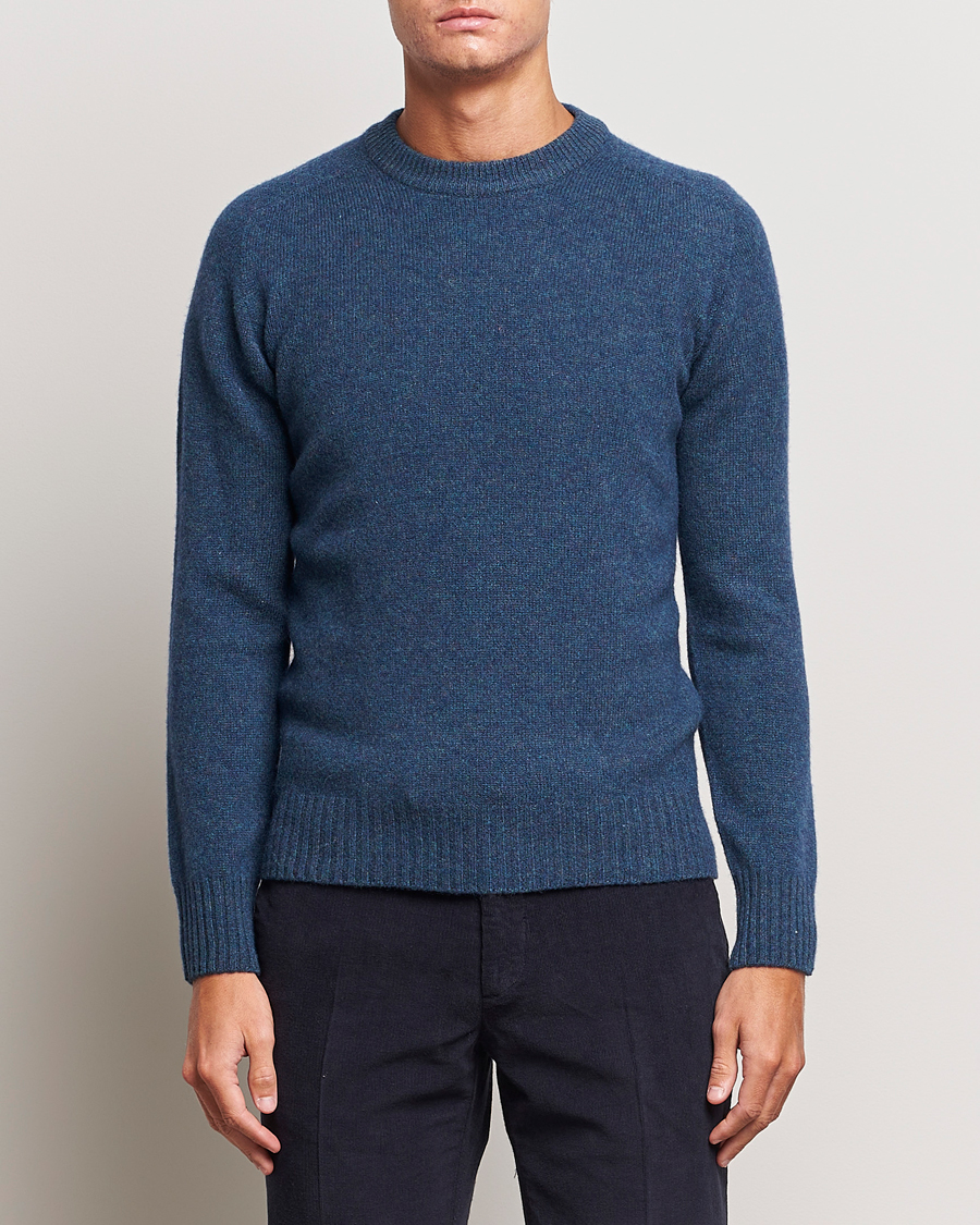 Heren | Truien | Altea | Wool/Cashmere Crew Neck Pullover Petroleum