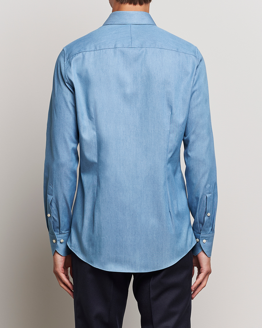 Homme | Chemises | Stenströms | 1899 Slim Denim Twill Shirt Indigo