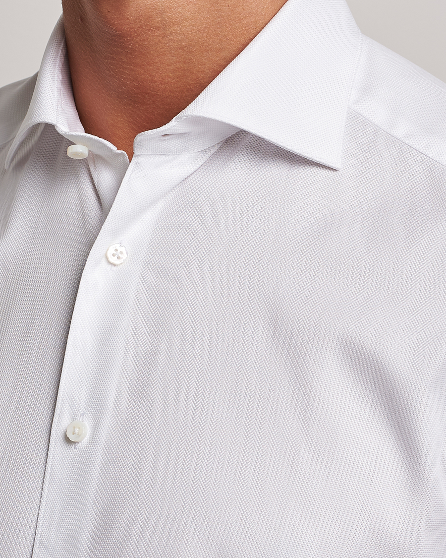Heren | Overhemden | Stenströms | 1899 Slim Cotton Royal Oxford Shirt White