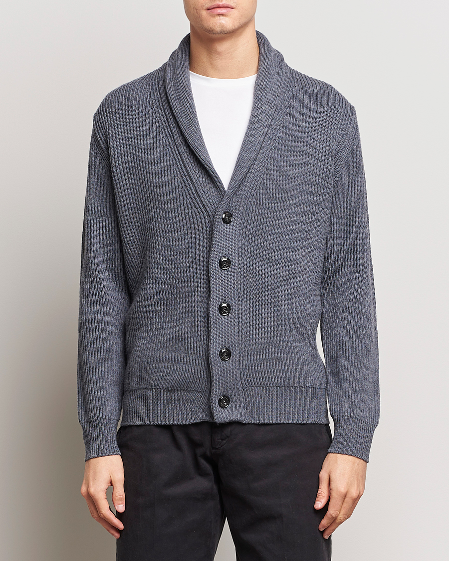Homme | Pulls Et Tricots | Altea | Shawl Collar Cardigan Charcoal