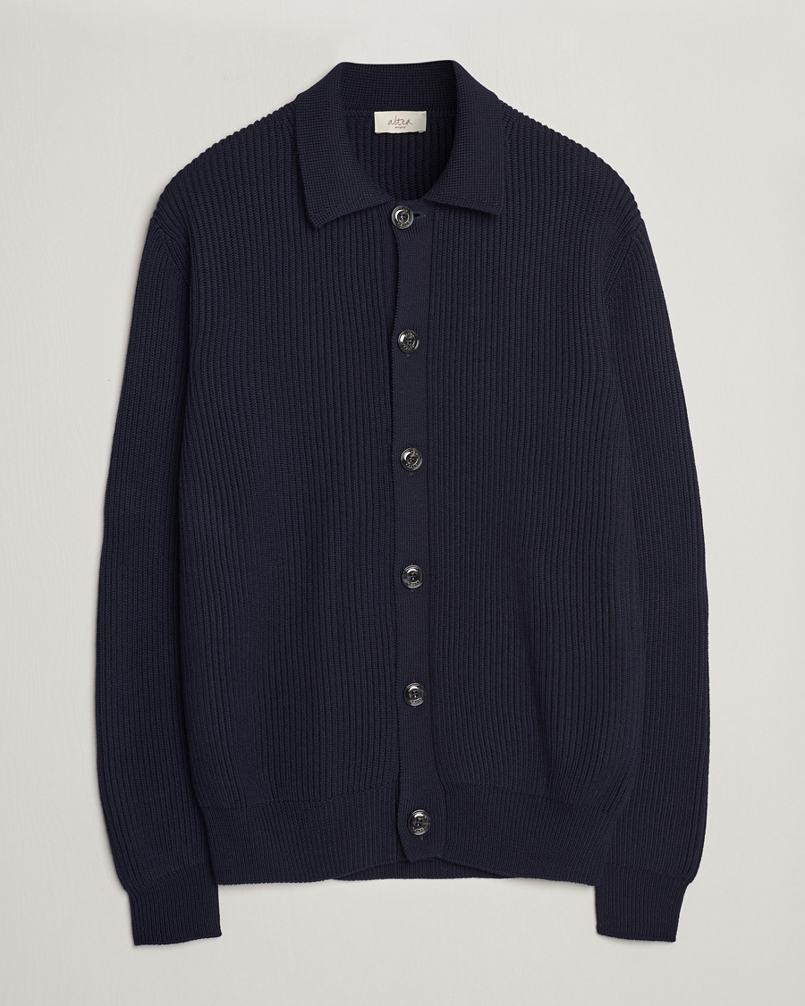 Homme | Pulls Et Tricots | Altea | Rib Wool Cardigan Navy