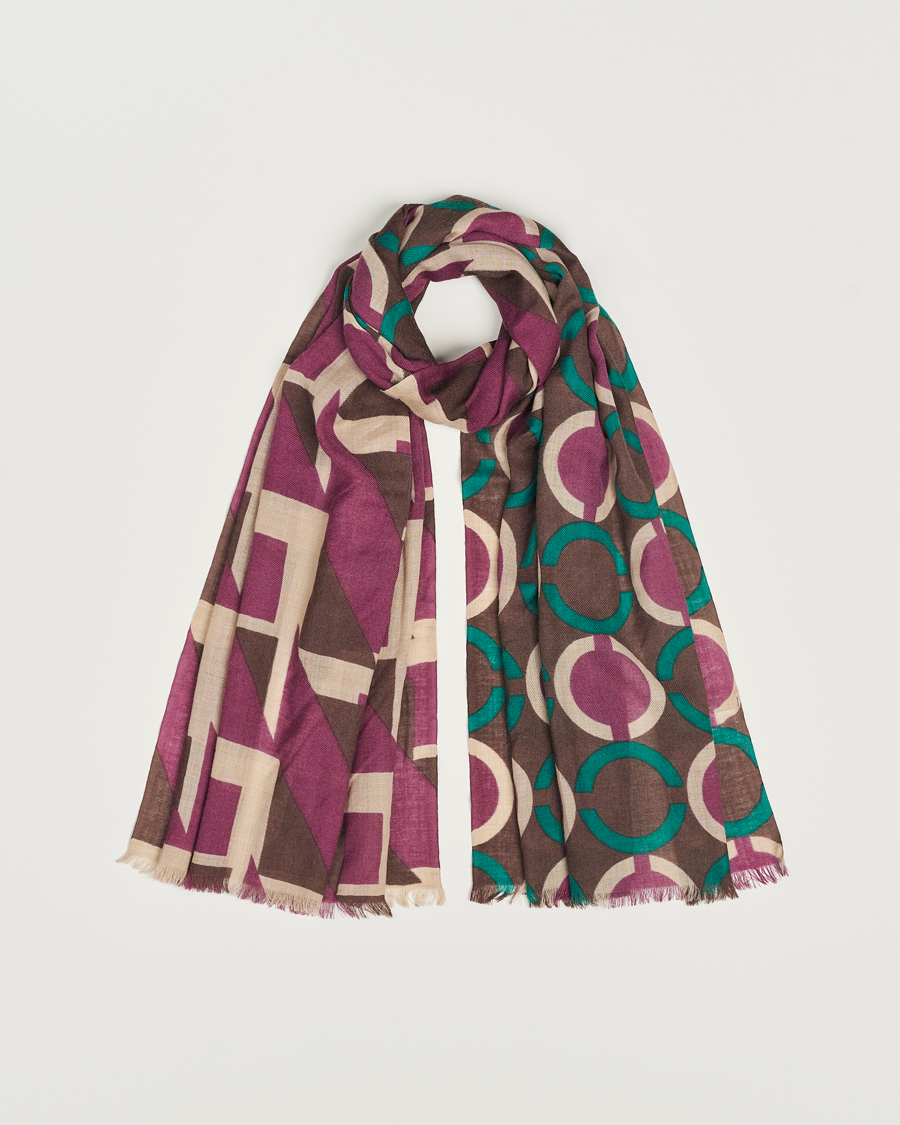 Heren | Altea Printed Wool Scarf Brown | Altea | Printed Wool Scarf Brown