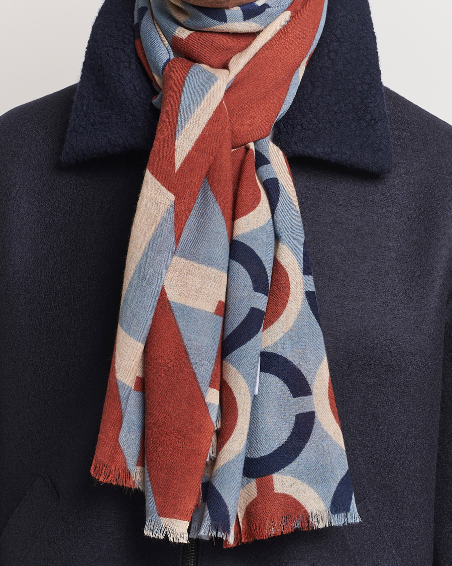 Homme | Altea Printed Wool Scarf Brick | Altea | Printed Wool Scarf Brick