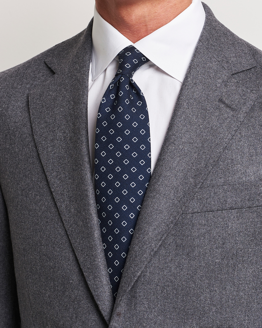 Homme | Altea Printed Wool Tie Navy | Altea | Printed Wool Tie Navy