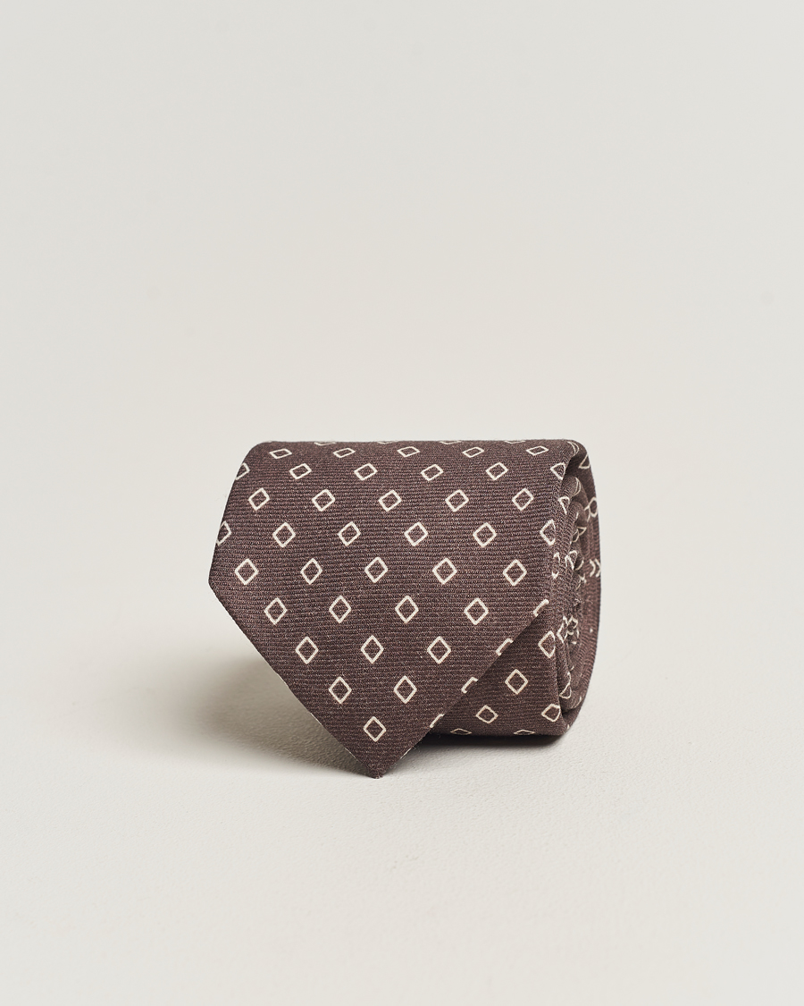 Homme | Altea Printed Wool Tie Brown | Altea | Printed Wool Tie Brown
