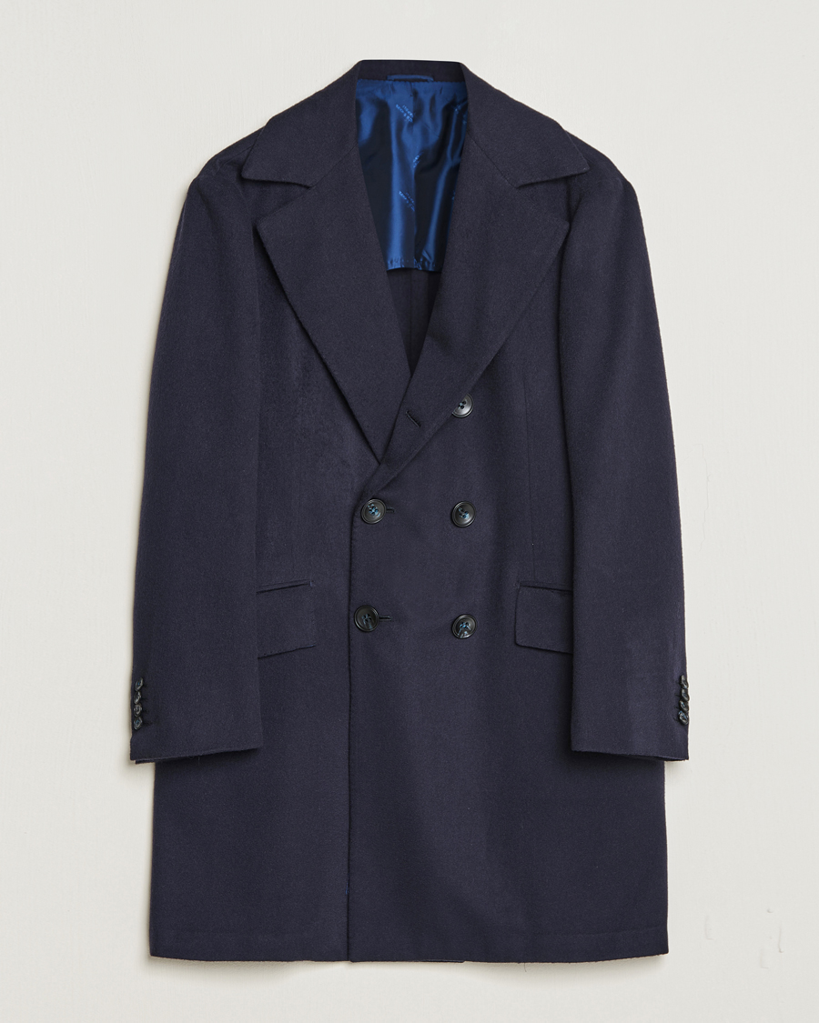 Homme | Manteaux Et Vestes | Kiton | Double Breasted Cashmere Coat Navy