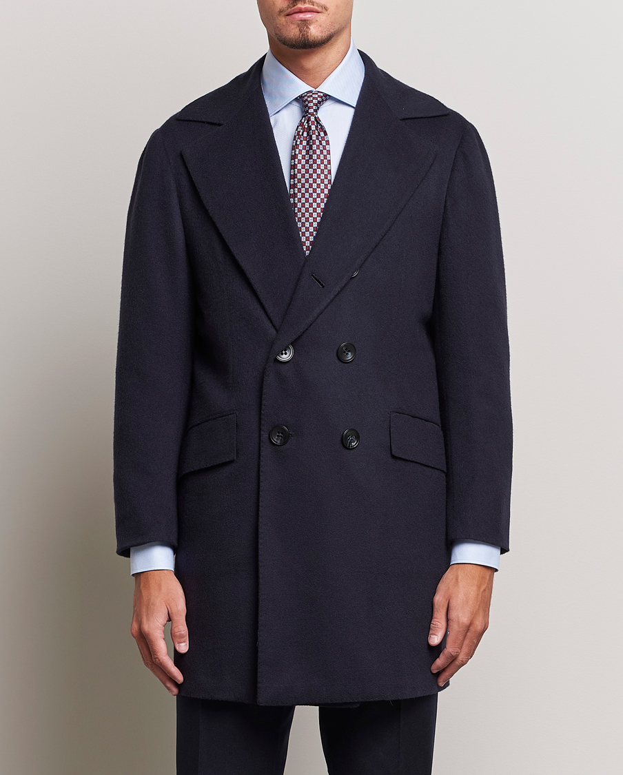 Homme | Manteaux Et Vestes | Kiton | Double Breasted Cashmere Coat Navy