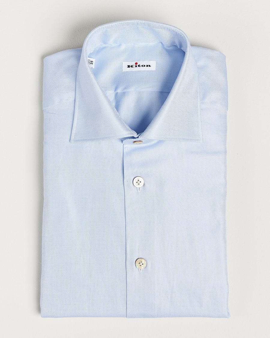 Homme | Chemises | Kiton | Slim Fit Royal Oxford Shirt Light Blue