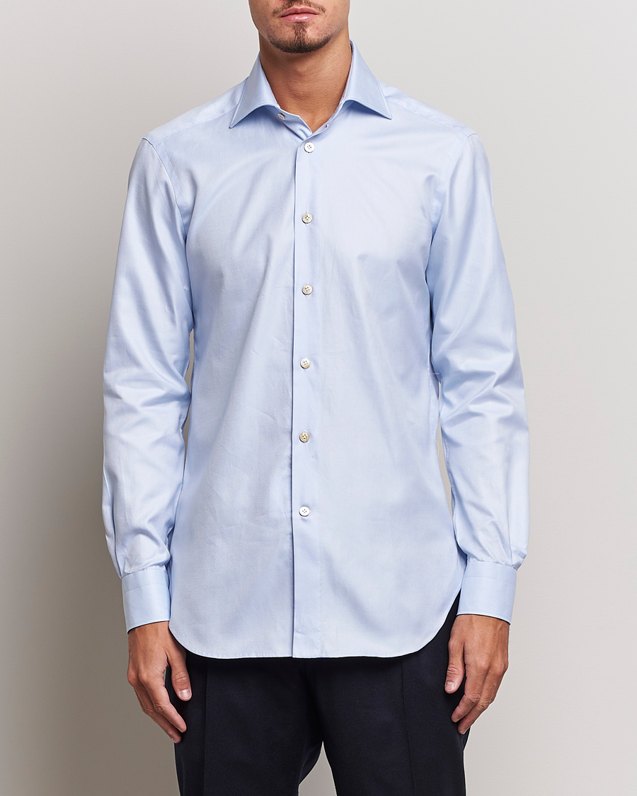 Homme | Chemises | Kiton | Slim Fit Royal Oxford Shirt Light Blue